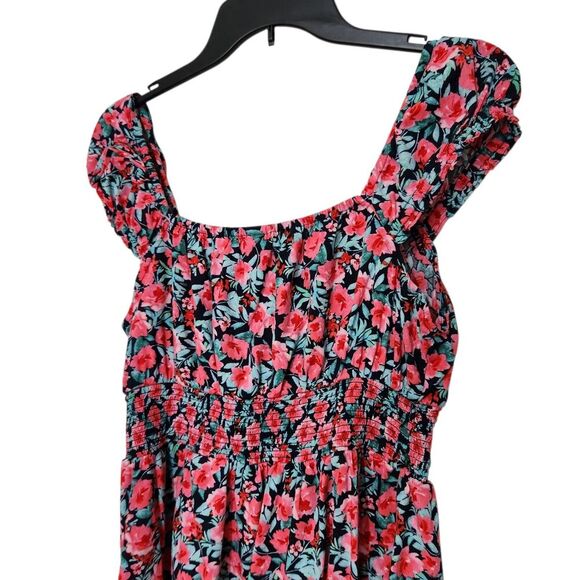Old Navy Dress Size Medium Floral Print On/Off Shoulder Ruffle.  New - Picture 5 of 10